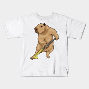 Capybara Field hockey Hockey stick Kids T-Shirt